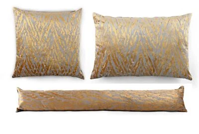 Gold Animal Stripes Chenille Cushion, Boudoir, Draft Excluder UK Made - Image 1 of 4