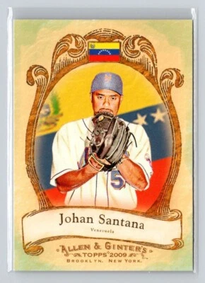 2009 Topps Allen & Ginter National Pride #NP37 Johan Santana Baseball Card Mets - Image 1 of 2