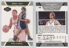 2007-08 Topps Co-Signers Gold Red /109 Pau Gasol Rudy Gay #16.1 HOF