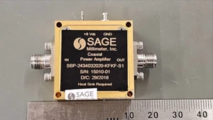 SAGE Power Amplifier, SBP-2434032020-KFKF-S1, 24 to 40 GHz, 20 dB Gain - Picture 1 of 5