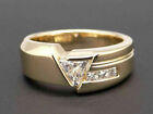 14k Yellow Gold Plated Men's Wedding Engagement Band 1.88 Ct Simulated Diamond