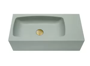 Ultra Modern concrete cement wash wall hung basin counter top Matt Mint Green - Picture 1 of 13