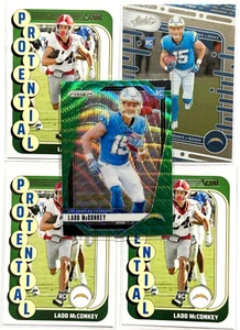 Lot 5 Ladd McConkey 2024 Panini Score, Absolute & Prizm 1 Green Wave Prizm - Picture 1 of 2