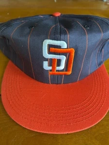 Vintage San Diego Padres Baseball Cap Mütze Nadelstreifen Snapback NEU SGA SD T&S Bank - Bild 1 von 4