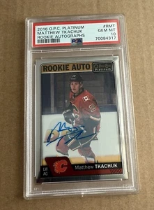 2016-17 O-Pee-Chee Platinum Matthew Tkachuk Rookie Auto PSA 10 - Picture 1 of 2