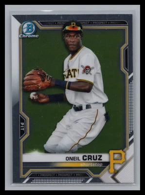 2021 Bowman Chrome #BCP-24 Oneil Cruz Chrome Prospect Pittsburgh Pirates - Image 1 of 2