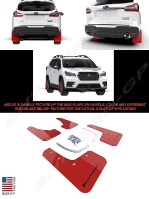 Красные грязевые щитки Rally Armor UR с черным логотипом для Subaru Ascent 2018-2025 годов выпуска - Изображение 1 из 4