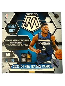 Mega caja de baloncesto con mosaico Panini 2023-24 sellada de fábrica azul y rosa paralelo - Imagen 1 de 4
