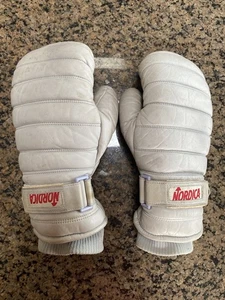 Vintage Nordica Leather Mittens Skiing Snowboarding - Picture 1 of 9
