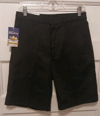 Nwts 正品 Galaxy 校服男童 16 码黑色 Adj 腰短裤 — 第 1/3 张图片