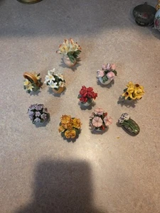 11 The Franklin Mint Blumen des Jahres Miniatur Porzellan Handwerk Mehrzweck Posten - Bild 1 von 24