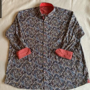 Visconti Black Shirt Men's Sz. 3XLB Button Down Long Sleeve Paisley - Picture 1 of 10