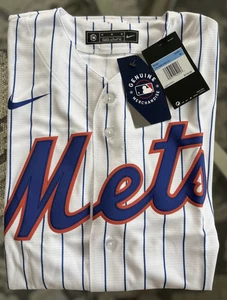 New York Mets Jersey Nike White Pinstripe Men's M Replica Lightweight - New - Picture 1 of 4
