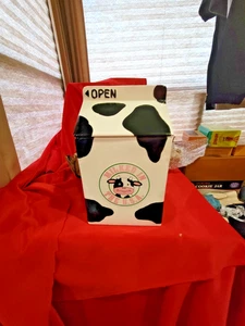 OCI Fitz & Floyd Moo Juice Ceramic Cookie Jar THE JAR AND THE BOX ARE BOTH MINT - Picture 1 of 11