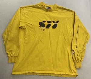 Vintage Y2K Spy Optics Long Sleeve Shirt Men’s Size Large Yellow Snowboard - Picture 1 of 15