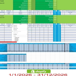 2026 Shopify Accounting Spreadsheet Business Software add your email to order - Picture 1 of 5