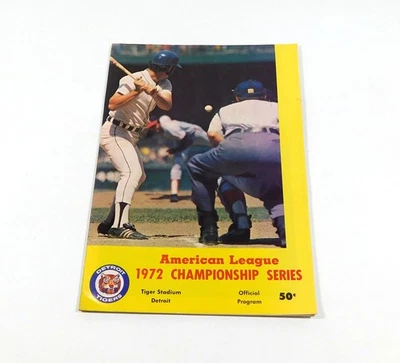 1972 Oakland A's at Detroit Tigers ALCS American League Championship Program - Image 1 of 2