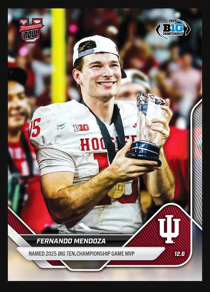 Fernando Mendoza 2025-26 Bowman U AHORA Big Ten Champ Jugador Más Valioso Fútbol # 58 Preventa🔥 Foto 1 de 1