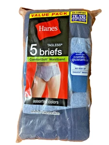 Hanes Men's 5 Briefs ComfortSoft Waistband 2XL/2XG Value Pack New In Packaging - Picture 1 of 4