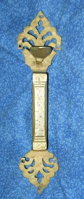 Antique Entry Door Thumb Latch Hardware Nickel Plate On Heavy Cast Brass Orig. - Image 1 of 4
