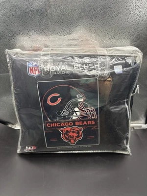 "Manta Raschel de felpa real supersuave Chicago Bears 60""x80""" Foto 1 de 3