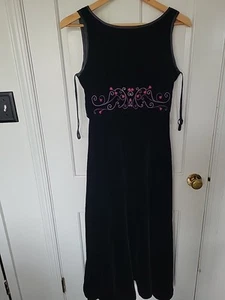 American Girl Doll STARRY NIGHT Size 16 GIRL DRESS Black Velvet PARTY DRESS - Picture 1 of 4