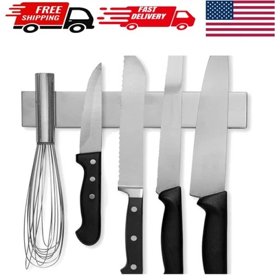 10-Inch Stainless Steel Magnetic Knife Bar - Secure Utensil Holder & Organizer - Image 1 of 4