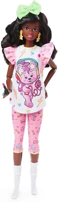 Barbie Rewind Doll with Curly Black Hair & 1980s-inspired Slumber Party Outfit - Image 1 of 4