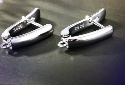 2 Sterling Silver earring findings hooks Leverback  - Image 1 of 3