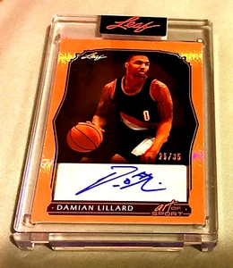 Damian Lillard Autograph 2023 Leaf Art Of Sport #25/35 Authentic Auto Bucks SP - Picture 1 of 4