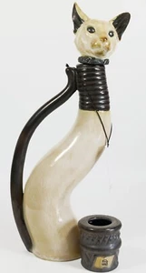 Rare Country Artists Ann Richmond Figural Silky Siamese Cat Decanter - Foto 1 di 4