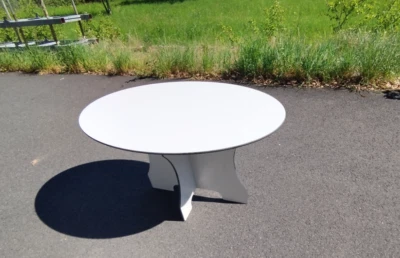 Garden Patio Balcony Dining Table HPL Weatherproof Oval 1300 x 800mm - Image 1 of 4