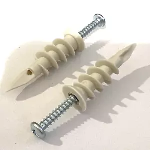Ancoraggi a parete autoforanti E Z plastica #8x 1-3/4" per muro a secco, set 10 lastre - Foto 1 di 13