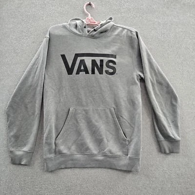 Vans Hombres Sudadera con Capucha M Gris Logo Patinador Manga Larga LEER Foto 1 de 4