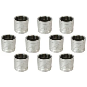 1/2" SP112 stainless steel NPT Coupling-10 Pack - Picture 1 of 4