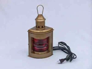 Lanterna Elettrica Porta Nautica e Dritta Artigianale Colore Rosso 12" Pollici - Foto 1 di 6
