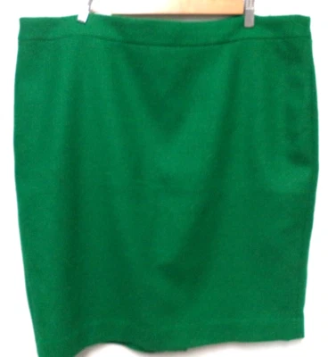 J. Crew green Wool blend knee length skirt lined back slit Size Sz 18 - Image 1 of 4