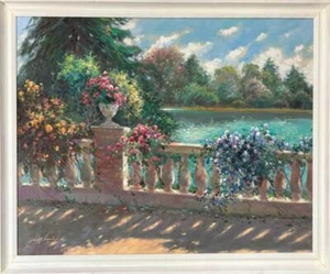 Robert Lui Lake View Hand Signed Original Acrylic on Canvas - Picture 1 of 1