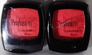 2 PROFUSION Pressed Powder Singles Eyeshadow MATTE #90 CORAL RED Sealed RARE - Picture 1 of 2