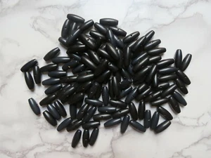 Lote de botones de palanca vintage suministros de costura de plástico negro cuentas ovaladas 125 piezas - Imagen 1 de 8
