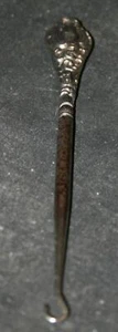 Antique Victorian Boot Button Hook, Sterling Silver Handle - Picture 1 of 1