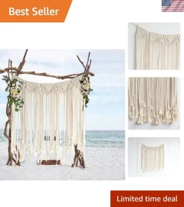 Lightweight Boho Macrame Wall Art - 42" W x 35" L for Easy Installation - Picture 1 of 8