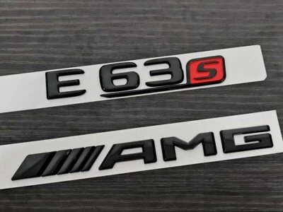 Gloss Black E63S AMG Trunk emblem badge For Mercedes-Benz E63 E63S AMG W213 - Image 1 of 4