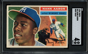 1956 Topps #31 Hank Aaron SGC 4 Gray Back HOF Milwaukee Braves Card (3747)