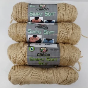 Caron Simply Soft & Eco Acrylic Yarn Bone Wheat Lot/3+ Medium Worsted - Picture 1 of 10
