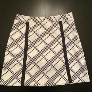 Greg Norman Skirt Skort White Black Women Tennis Golf Side Zip NWT Size 2 - Picture 1 of 11