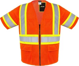 Gilet di Sicurezza Riflettente Alta Visibilità con Tasche Costruzione Sicurezza Uso - Foto 1 di 22