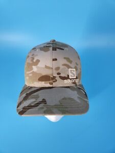 Salomon Outdoor Meshback Snapback Adjustable Hat Cap Ski Running camouflage 