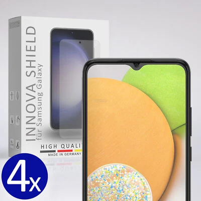 INNOVA 4x Panzerfolie Displayglas Schutz für Samsung Galaxy A03 Echt 9H Fingerabruck HD