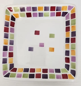 Pampered Chef Simple Additions Tiles Small Square Mosaic Plate 7" - Picture 1 of 4